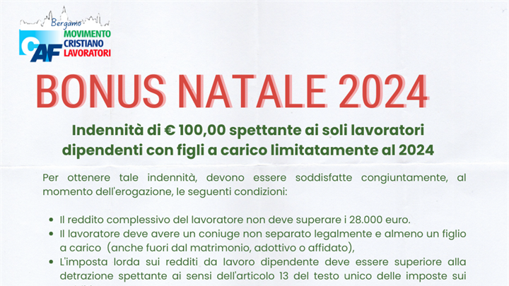 BONUS NATALE 2024